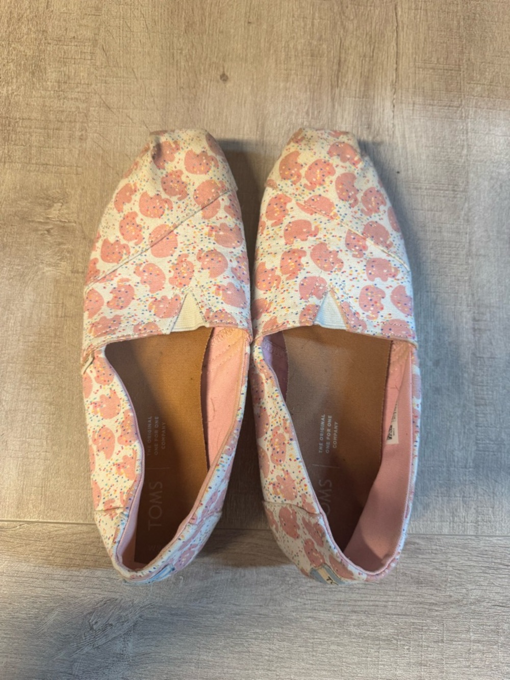 Toms Pink Floral Canvas Slip-Ons